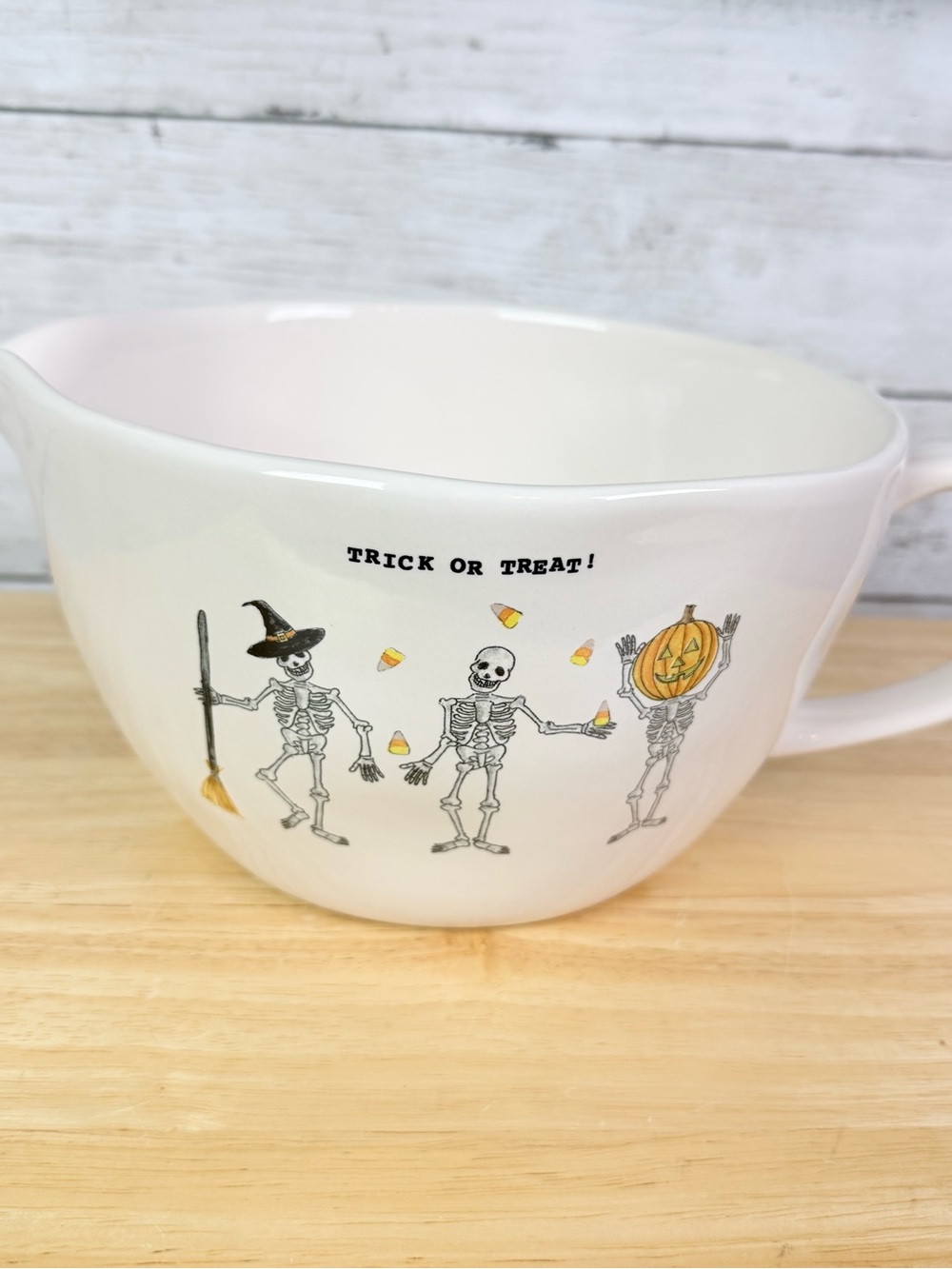 Rae Dunn Halloween 'Trick or Treat' Skeleton Mixing Bowl